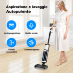 Aspirapolvere portatile senza fili Liectroux i7 Pro per solidi e liquidi, autopulente, autoasciugante, con guida vocale.