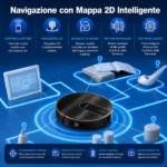 Robot aspirapolvere Liectroux N7S-U 2 in 1 con funzione di aspirazione e lavaggio, batteria da 4400 mAh e potenza di aspirazione di 4000 Pa per la pulizia della casa. - immagine 8